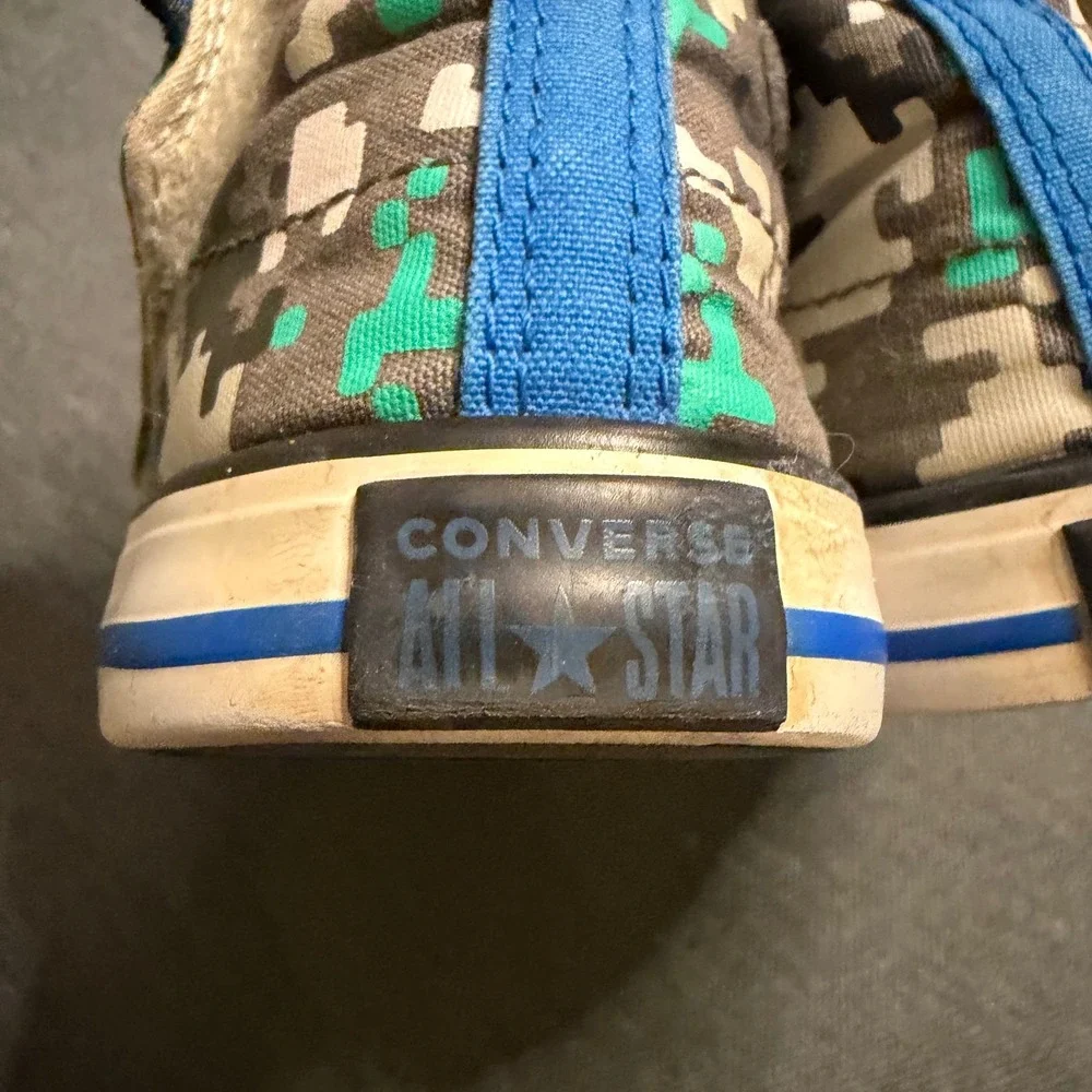 Converse Chuck Taylor All Star Toddler Digital Camo Grey Teal High Top Sneakers‎